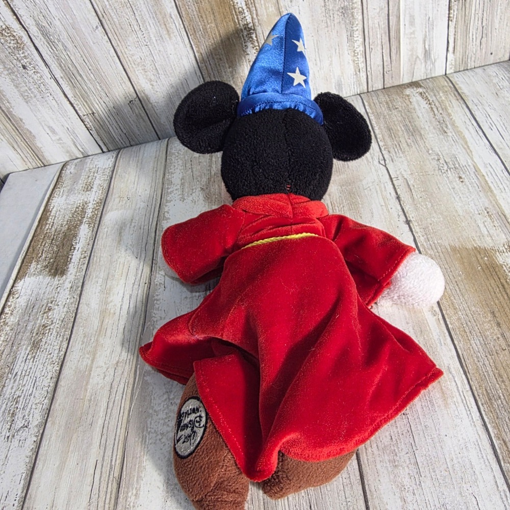 Disney Sorcerer Mickey Mouse Plush Fantasia Wizard Hat Walt DisneyWorld Red Robe - Picture 4 of 5